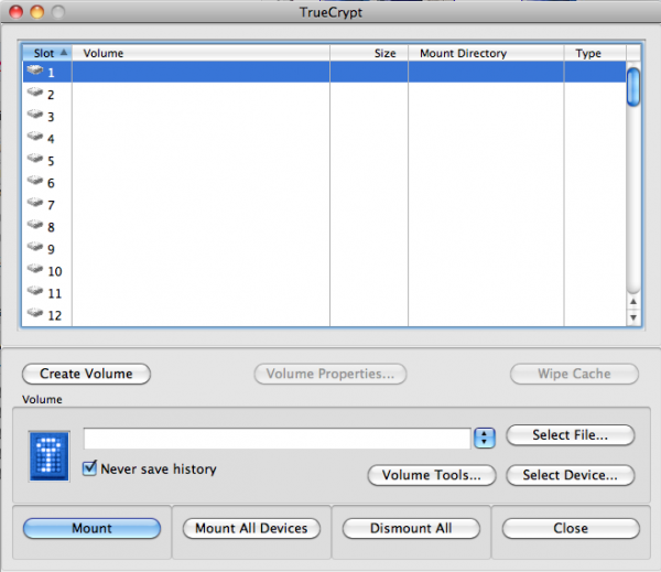 TrueCrypt - Mac verzió