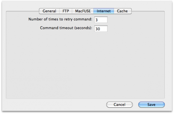 WebDrive for Mac OS X - Internet beállítások