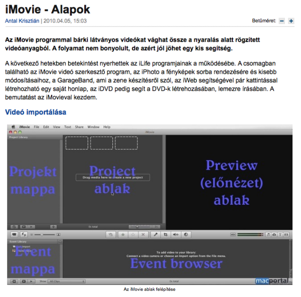 iMovie cikksorozat a macportal.hu-n