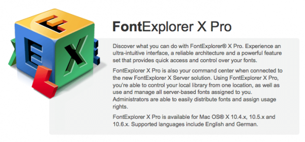 FontExplorer X Pro - Mac OS X font manager
