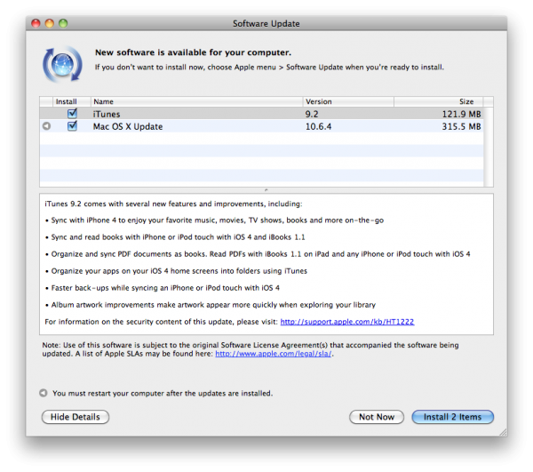 Mac OS X 10.6.4 letöltése